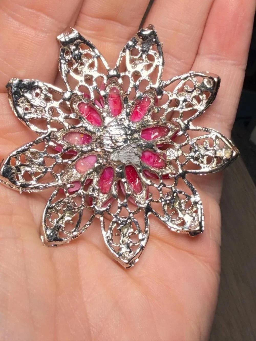 Vintage Rhinestone Flower Brooch Repair Lot Set of 3 Upcycle Craft Jewelry